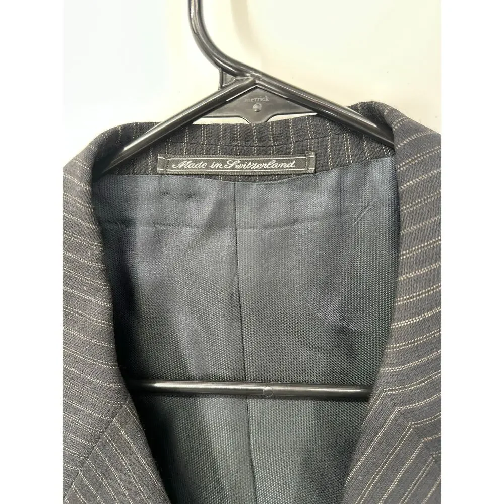 Ermenegildo Zegna‎ Soft Mens 42R Black Pinstripe Wool Blazer Sport Coat 3-Button